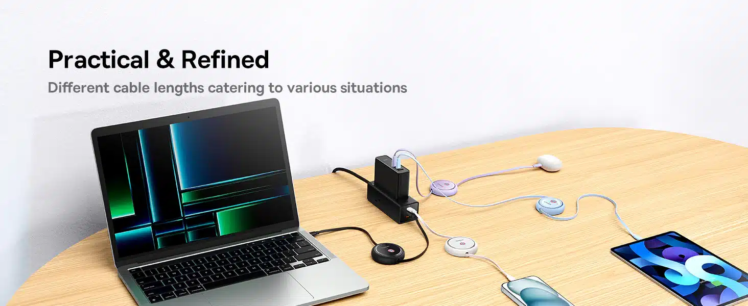 Baesus FC Bayern Free2Pull Mini Retractable USB C Cable 100W 2