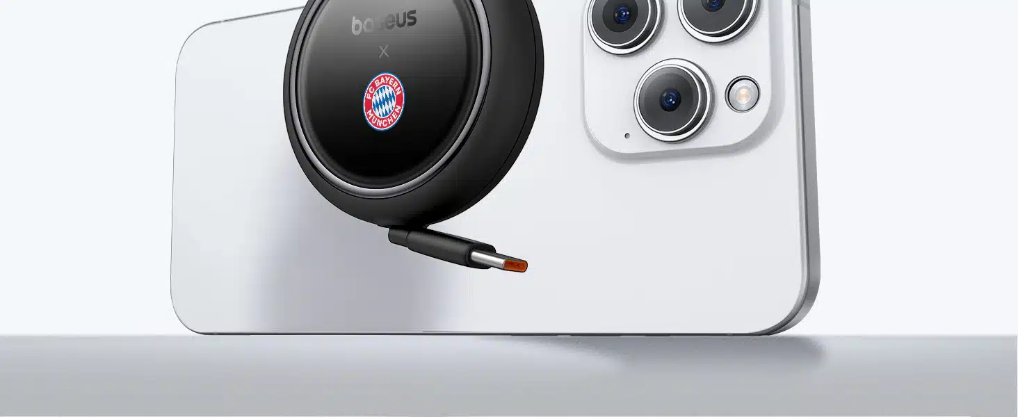 Baesus FC Bayern Free2Pull Mini Retractable USB C Cable 100W 4