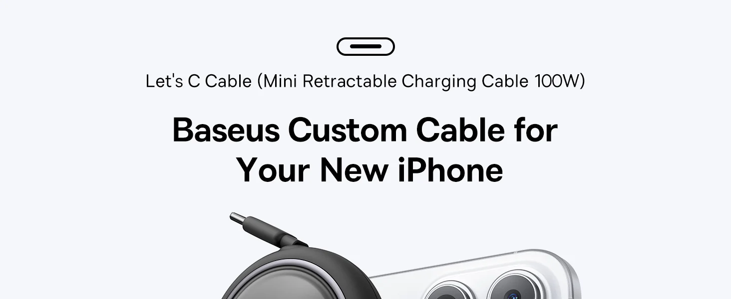 Baesus FC Bayern Free2Pull Mini Retractable USB C Cable 100W 5