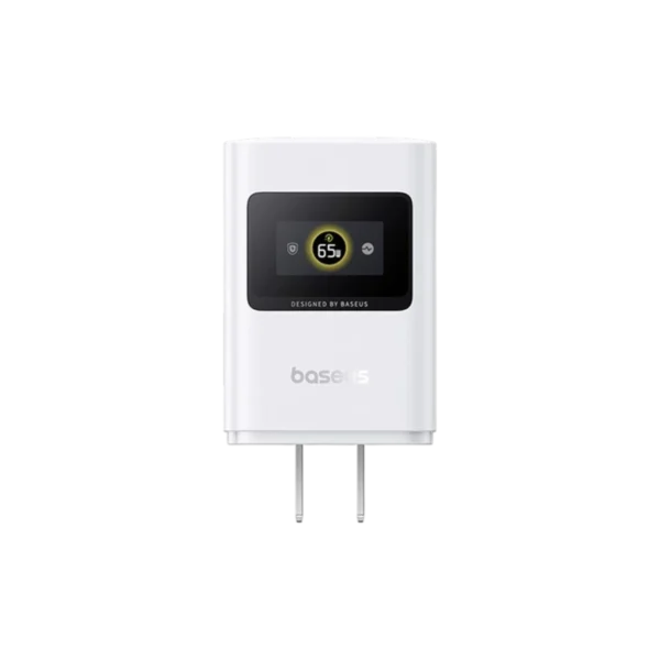 Baseus CCSPD65CC 65W Super GaN Digital Display Fast Charger Brand: BASEUS Model: CCSPD65CC Single port maximum output power: 65W Total power: 65W Additional features: temperature protection Charger application form: charging plug