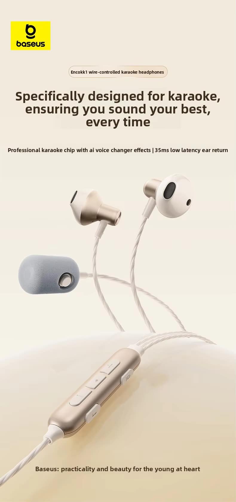 Baseus Encok K1 Ai Voice Changer Karaoke Earphones 7