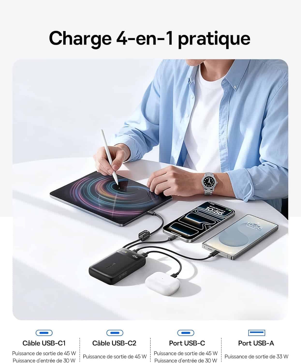 Baseus EnerFill FC11 45W 20000mAh Digital Display Power Bank 1