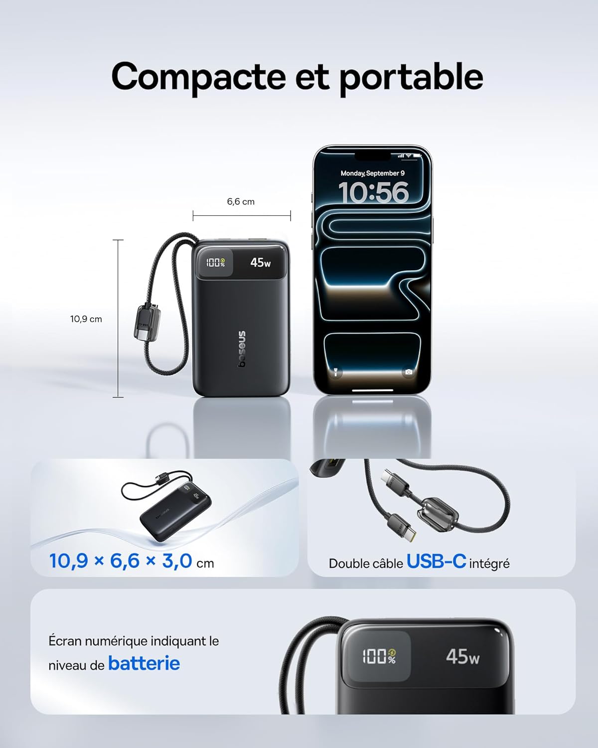 Baseus EnerFill FC11 45W 20000mAh Digital Display Power Bank 4