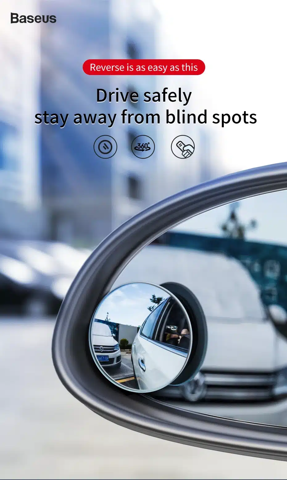 Baseus Full View Blind Spot Rearview Mirrors For Car 4