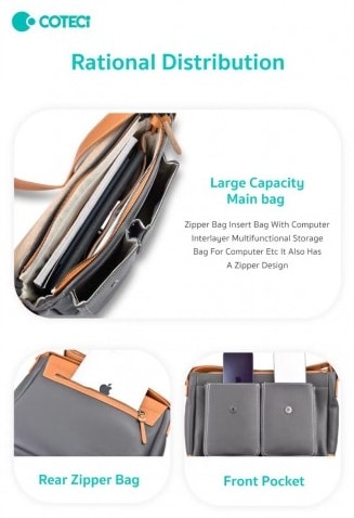 COTECi 14048 Vintage Leather PU Shoulder Bag 3