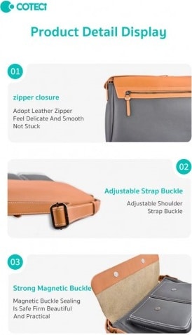 COTECi 14048 Vintage Leather PU Shoulder Bag 4