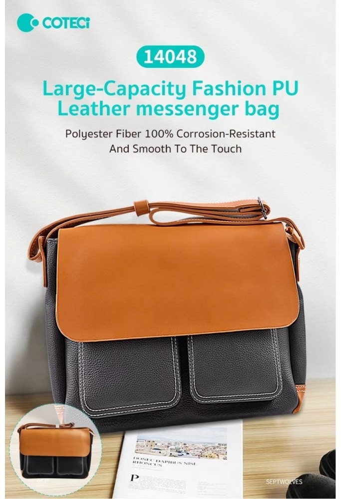 COTECi 14048 Vintage Leather PU Shoulder Bag 5