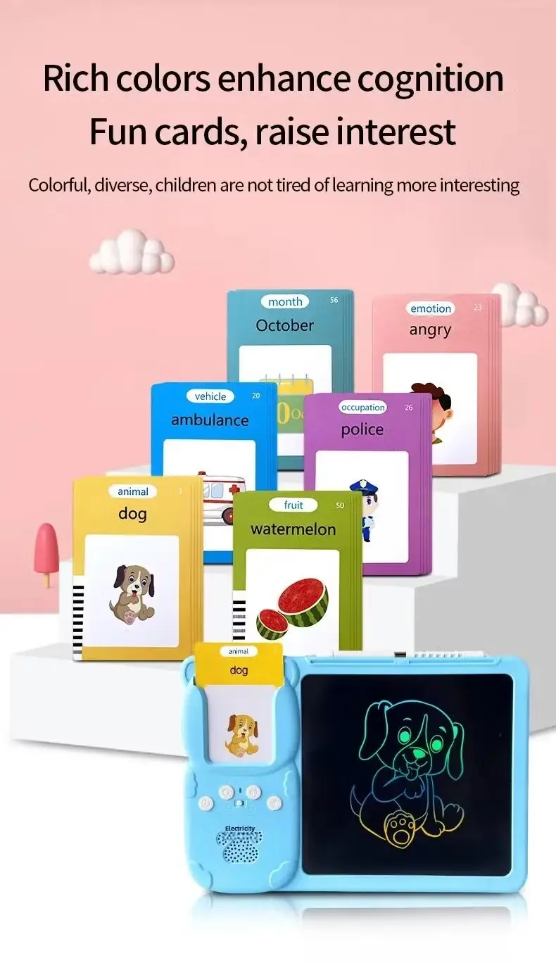 Early Education Device 2 in 1 Talking Flash Cards LCD Writing Tablet 1