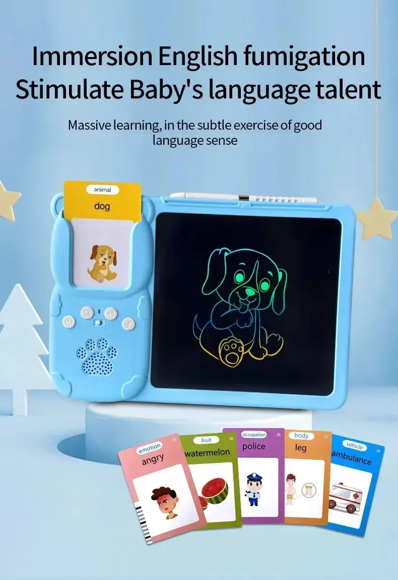Early Education Device 2 in 1 Talking Flash Cards LCD Writing Tablet 2