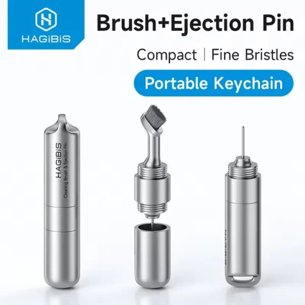 HAGiBiS CP02 Portable Keychain Cleaning Brush + Ejection Pin