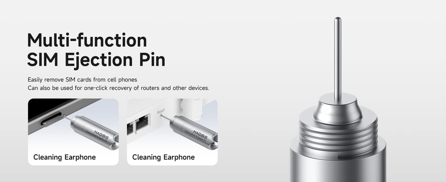 HAGiBiS CP02 Portable Keychain Cleaning Brush Ejection Pin 4