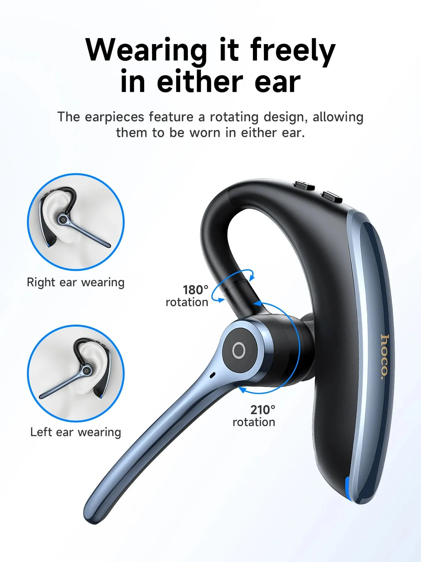 Hoco E90 Liya ENC Dual Ear Wearing Ear Hook Wireless Headset 4