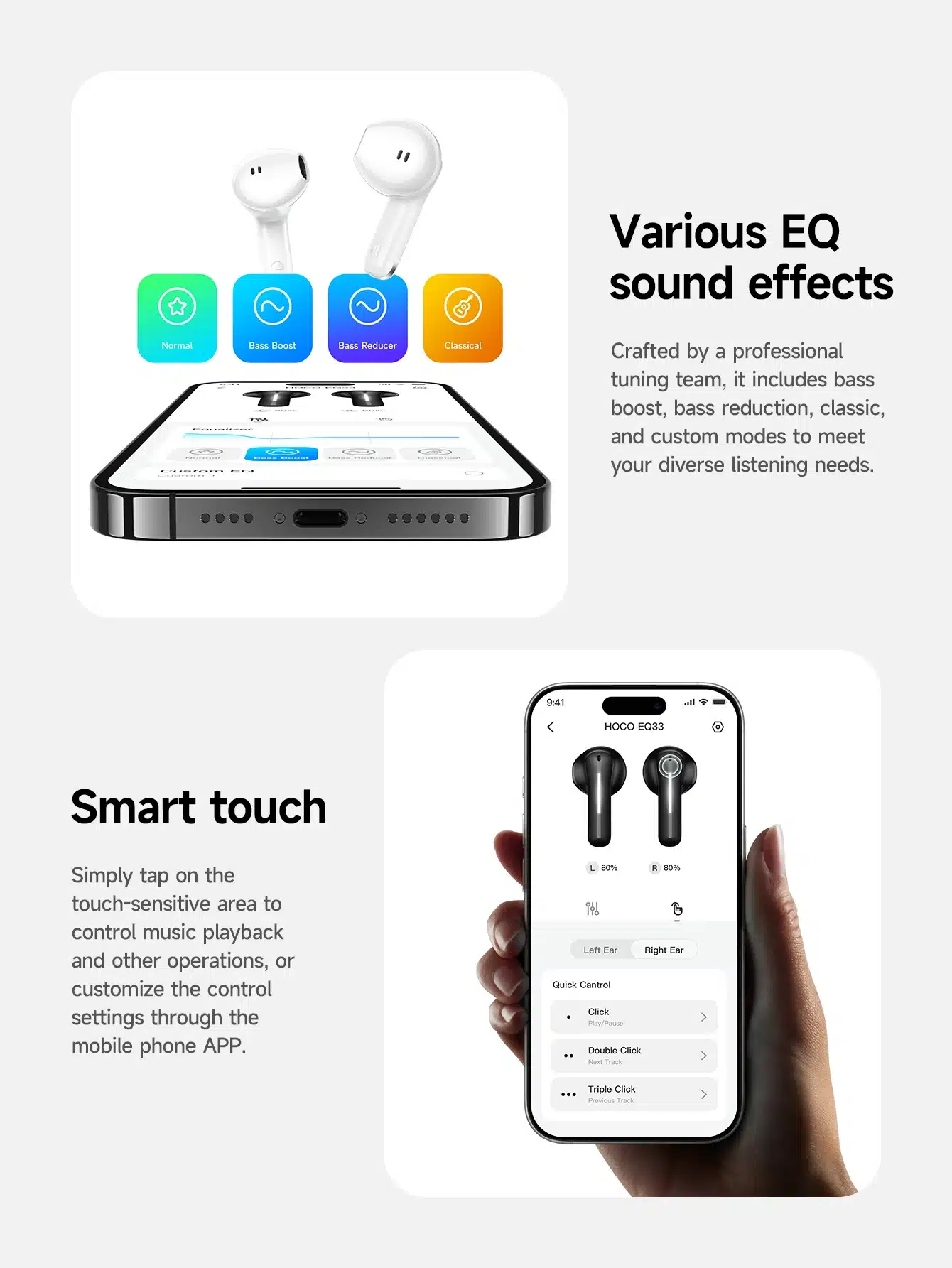 Hoco EQ33 Gem True Wireless Earbuds 1