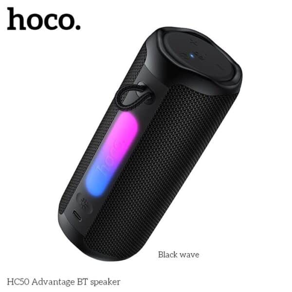Hoco HC50 Advantage BT Speaker Bluetooth 6.0 provides stable and fast wireless connection for smooth audio streaming 8W powerful output delivers clear and balanced sound for everyday music use TWS function allows pairing of two speakers for enhanced stereo sound experience Built-in FM radio enables direct listening without needing a phone or device 1200mAh battery supports up to 6 hours of continuous playtime Fast charging design with approximately 2-hour recharge time for convenience Compact ABS build ensures durability and easy portability for indoor or outdoor use Supports multiple playback modes including Bluetooth, FM, and auxiliary input Model: Hoco HC50 Material: ABS Bluetooth Version: 6.0 Bluetooth Chip: Bluetrum AB5605C Output Power: 8W Speaker Unit: 52mm Battery Capacity: 1200mAh Charging Time: 2 hours Playback Time: Up to 6 hours Connectivity: Bluetooth, AUX, FM, TWS Dimensions: 159 × 68 × 68 mm Weight: 332g Type: Portable wireless speaker