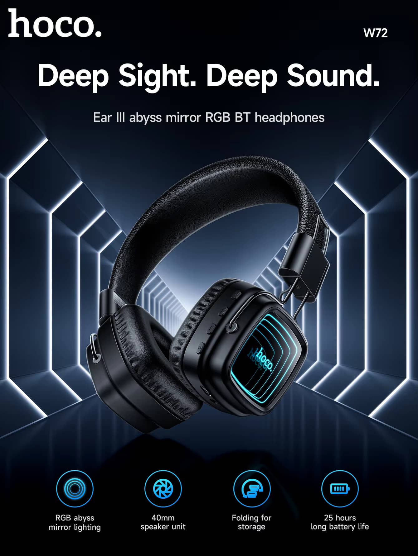 Hoco W72 Mirror Bluetooth Headphones 2