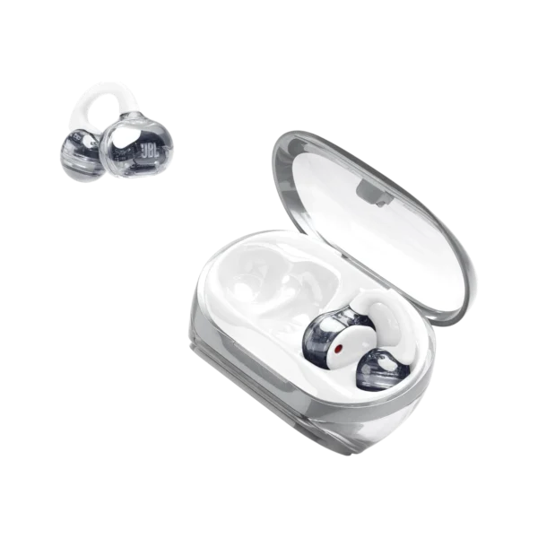 JBL Soundgear Clips True Wireless Open-Ear Earbuds Features JBL Soundgear Clips JBL OpenSound technology - Image JBL OpenSound technology The speaker in your JBL Soundgear Clips is precisely angled for minimal sound leakage. Plus, the JBL Soundgear Clips boasts SonicArc design, for extra bass performance and privacy, so that the only person who can hear your music and calls is you. And because it doesn't obstruct your ear canals, you'll have full situational awareness of everything around you while staying socially connected all day long. JBL Soundgear Clips Dynamic sound with bass boost - Image Dynamic sound with bass boost An 11mm dynamic driver with our Adaptive Bass Boost algorithm delivers smooth, rich sound with powerful bass, so they sound as good as they look. JBL Soundgear Clips All-day comfort - Image All-day comfort Soft, flexible and lightweight material covers a flexible memory wire hook, which means you'll wear these all day, every day, without a hint of discomfort. They're also precisely engineered with the optimal clipping strength to stay comfortable and stable on your ear without pinching or feeling too loose. JBL Soundgear Clips 4-mic crisp, clear calls 2.0 with AI-trained Algorithm - Image 4-mic crisp, clear calls 2.0 with AI-trained Algorithm JBL Soundgear Clips Multi-point connection with Fast Pair - Image Multi-point connection with Fast Pair JBL Soundgear Clips JBL Headphones app - Image JBL Headphones app JBL Soundgear Clips Up to 32 hours total playtime, plus speed charge - Image Up to 32 hours total playtime, plus speed charge JBL Soundgear Clips IP54 water and dust resistant - Image IP54 water and dust resistant Video Gallery Specs & Downloads Item#: JBLSNDGEARCLBLU EAN: 1200130027918 Description JBL Soundgear Clips open-ear headphones not only deliver great JBL sound, they also don't block out the sounds happening around you. Their all-day comfort and stability stand out, just like their on-trend looks in fashionable colorways with premium translucent finishes. JBL OpenSound Technology with Air Conduction and the SonicArc design for minimal sound leakage and enhanced bass performance mean the low end always sounds full and punchy without distortion, to your ears only. Plus, the four voice mics technology and our proprietary AI-trained algorithm for noise reduction make sure you'll always sound great, even on a blustery day. And if a little drop comes along, JBL Soundgear Clips boasts an IP54 rating. Use the JBL Headphones app to personalize how your calls sound. JBL Soundgear Clips are a wearable icon in the making. Specs General Specifications Activity Leisure Number of Microphones 4 Audio Specifications Dynamic frequency response range (Hz) 20 Hz - 20 kHz Dimensions Charging Case Weight (g) 39.7 Earpiece Weight (g) 6.5 Control and Connection Specifications Bluetooth version 5.4 Bluetooth frequency 2.4 GHz – 2.4835 GHz Connection Wireless Connectivity Technology Bluetooth Bluetooth profiles A2DP V1.4, AVRCP V1.6.3, HFP V1.8 Bluetooth transmitted modulation π/4-DQPSK, 8DPSK Bluetooth transmitter power < 14 dBm (EIRP) Battery Charging time (hours from empty) 2 Maximum talk time (hours) 4 Battery Life 32 Maximum play time (hours) 32 Features Water Resistant Yes IP Code IP54 Speed charge Yes Built-in Microphone Yes Multi-Point Connection Yes Touch Control Yes True Wireless Yes Wireless Yes Charging case Yes Rechargable battery Yes Bluetooth Yes JBL Headphone App Yes