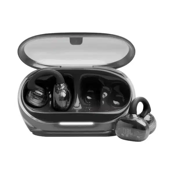 JBL Soundgear Clips True Wireless Open-Ear Earbuds Features JBL Soundgear Clips JBL OpenSound technology - Image JBL OpenSound technology The speaker in your JBL Soundgear Clips is precisely angled for minimal sound leakage. Plus, the JBL Soundgear Clips boasts SonicArc design, for extra bass performance and privacy, so that the only person who can hear your music and calls is you. And because it doesn't obstruct your ear canals, you'll have full situational awareness of everything around you while staying socially connected all day long. JBL Soundgear Clips Dynamic sound with bass boost - Image Dynamic sound with bass boost An 11mm dynamic driver with our Adaptive Bass Boost algorithm delivers smooth, rich sound with powerful bass, so they sound as good as they look. JBL Soundgear Clips All-day comfort - Image All-day comfort Soft, flexible and lightweight material covers a flexible memory wire hook, which means you'll wear these all day, every day, without a hint of discomfort. They're also precisely engineered with the optimal clipping strength to stay comfortable and stable on your ear without pinching or feeling too loose. JBL Soundgear Clips 4-mic crisp, clear calls 2.0 with AI-trained Algorithm - Image 4-mic crisp, clear calls 2.0 with AI-trained Algorithm JBL Soundgear Clips Multi-point connection with Fast Pair - Image Multi-point connection with Fast Pair JBL Soundgear Clips JBL Headphones app - Image JBL Headphones app JBL Soundgear Clips Up to 32 hours total playtime, plus speed charge - Image Up to 32 hours total playtime, plus speed charge JBL Soundgear Clips IP54 water and dust resistant - Image IP54 water and dust resistant Video Gallery Specs & Downloads Item#: JBLSNDGEARCLBLU EAN: 1200130027918 Description JBL Soundgear Clips open-ear headphones not only deliver great JBL sound, they also don't block out the sounds happening around you. Their all-day comfort and stability stand out, just like their on-trend looks in fashionable colorways with premium translucent finishes. JBL OpenSound Technology with Air Conduction and the SonicArc design for minimal sound leakage and enhanced bass performance mean the low end always sounds full and punchy without distortion, to your ears only. Plus, the four voice mics technology and our proprietary AI-trained algorithm for noise reduction make sure you'll always sound great, even on a blustery day. And if a little drop comes along, JBL Soundgear Clips boasts an IP54 rating. Use the JBL Headphones app to personalize how your calls sound. JBL Soundgear Clips are a wearable icon in the making. Specs General Specifications Activity Leisure Number of Microphones 4 Audio Specifications Dynamic frequency response range (Hz) 20 Hz - 20 kHz Dimensions Charging Case Weight (g) 39.7 Earpiece Weight (g) 6.5 Control and Connection Specifications Bluetooth version 5.4 Bluetooth frequency 2.4 GHz – 2.4835 GHz Connection Wireless Connectivity Technology Bluetooth Bluetooth profiles A2DP V1.4, AVRCP V1.6.3, HFP V1.8 Bluetooth transmitted modulation π/4-DQPSK, 8DPSK Bluetooth transmitter power < 14 dBm (EIRP) Battery Charging time (hours from empty) 2 Maximum talk time (hours) 4 Battery Life 32 Maximum play time (hours) 32 Features Water Resistant Yes IP Code IP54 Speed charge Yes Built-in Microphone Yes Multi-Point Connection Yes Touch Control Yes True Wireless Yes Wireless Yes Charging case Yes Rechargable battery Yes Bluetooth Yes JBL Headphone App Yes