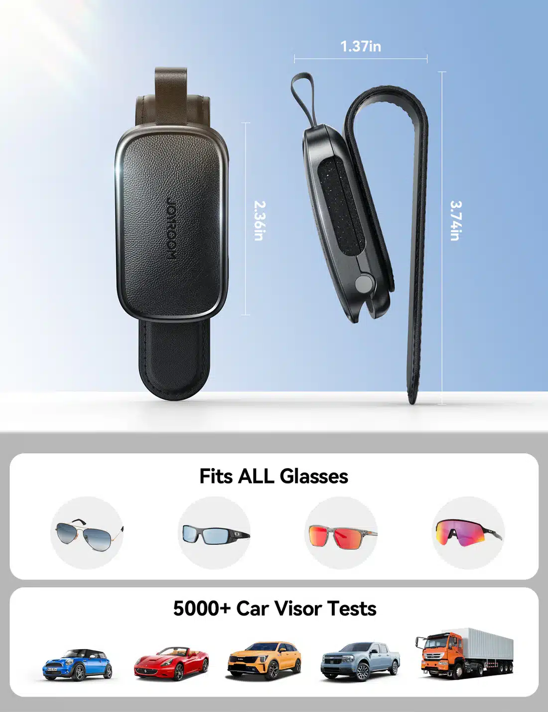 JOYROOM JR ZS511 Magnetic One hand Car Visor Sunglasses Holder Clip 1