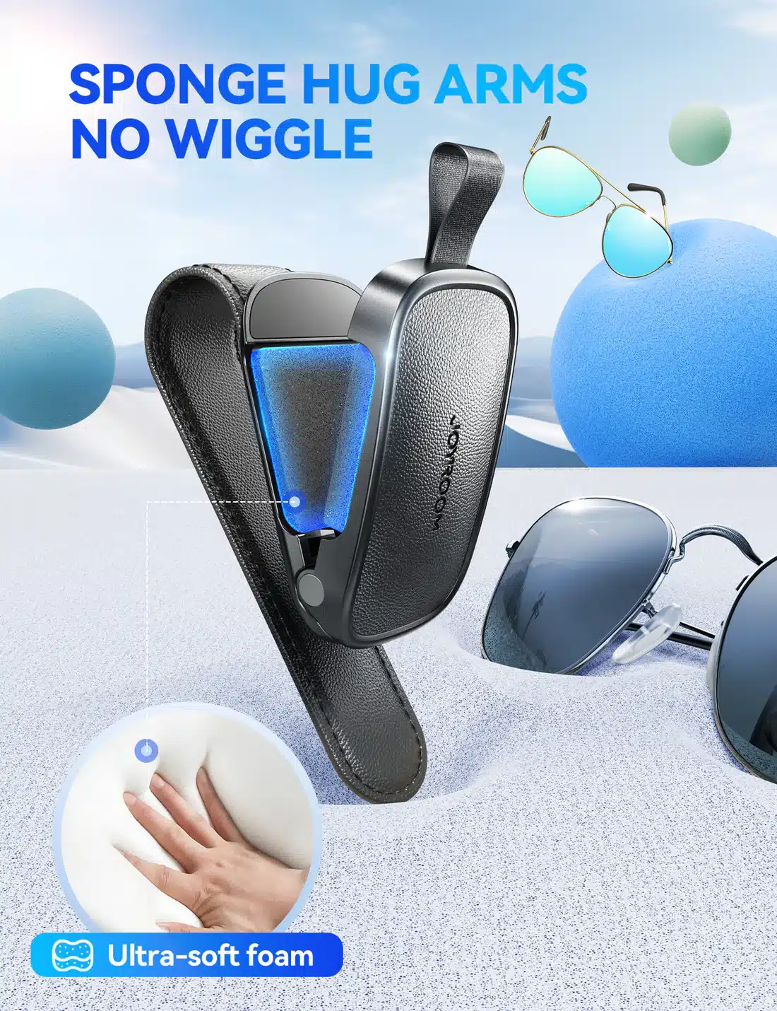 JOYROOM JR ZS511 Magnetic One hand Car Visor Sunglasses Holder Clip 2