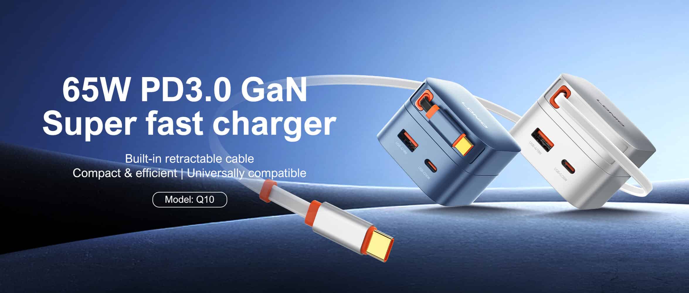 LDNIO Q10 65W Fast Charger with Retractable Cable 5