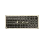 Marshall Emberton II Portable Speaker SUPERIOR SIGNATURE SOUND: Delivers sound that is rich, clear and loud, like the artist intended. Experience absolute 360° sound with True Stereophonic, a unique form of multi-directional sound from Marshall – where every spot is a sweet spot. 30+ HOURS OF PORTABLE PLAYTIME: Offers 30+ hours of portable playtime on a single charge. Its compact size, rugged durability and reliable playtime make it perfect to take with you. When you’re out of battery, Emberton II won’t keep you waiting long – plug in your speaker and return to full battery in 3 hours. ROADWORTHY IP67-RATED DESIGN: Tough and resilient, boasting an extremely durable and easy-to-use design that features an IP67 dust- and water-resistance rating. It won’t let rain or dirt get in the way of your music PAIR, PLAY, AND BRING THE LOUD: Won’t slow you down with a lengthy set-up – pair, play and let the good times roll. Download the dedicated app if you want to find the right sound with equaliser presets, and to keep your speaker up to date with Over-the-Air (OTA) updates. MULTI-SPEAKER SESSION WITH STACKMODE: Powered up with Stack Mode. Amplify your sound with a multi-speaker session by connecting your speaker to other Emberton II speakers. Create a sound as big as your imagination Details Emberton II produces a sound much larger than its size. Two 2’’ full range drivers and two passive radiators bring you the heavy Marshall sound you know and love. Experience absolute 360° sound with True Stereophonic, a unique form of multi-directional sound from Marshall. Weighing in at only 0.7 kg (1.5 lbs), this speaker is tough and resilient. Designed and engineered in Sweden. Made in China. Features Tech Specs - Icon - Marshall Signature Sound Marshall signature sound Tech Specs - Icon - True Stereophonic True Stereophonic (360° sound) Tech Specs - Icon - Playtime (30+ hours) 30+ hours of portable playtime Tech Specs - Icon - Dust & waterproof (IP67) Dust & waterproof (IP67) Tech Specs - Icon - Multidirectional control Multi-directional control knob Tech Specs - Icon - Iconic & rugged design Iconic & rugged design AUDIO SPECIFICATION Driver Type Dynamic Frequency range 60-20,000 Hz Drivers Two 2" 10 W full range Two passive radiators Adjustable bass and treble controls No Stereo/mono Stereo Maximum sound pressure level 87 dB SPL @ 1 m Cabinet principle Sealed with passive radiator POWER AMPLIFIERS Two 10 W Class D amplifiers Close-up of the Marshall Emberton II fret with the Marshall logo in script lettering in the middle. CONTROLS AND CONNECTIVITY Wireless connectivity Bluetooth 5.1 Wired connectivity No Bluetooth range 10 m / 30 ft Customise sound Yes, equaliser presets in app Top panel controls Multi-directional control knob Bluetooth pairing button WI-FI No Microphone system No Voice command No PHYSICAL UNIT Weight 0.7 kg / 1.5 lb Width 160 mm / 6.30" Height 68 mm / 2.68" Depth 76 mm / 2.99" Water Resistance IP67 Colorways Black and Brass Cream Black and Steel Country of origin Designed and engineered in Sweden. Made in China. A black Marshall Emberton II portable speaker with a textured front grille and brass Marshall logo is centered on a dark gray background. A black Marshall Emberton II portable speaker with a central brass control button, a red indicator light, and a vertical row of red LED bars on a dark background. A black Marshall Emberton II portable speaker with a textured front grill, a brass button on top, and a red LED indicator light, set against a dark background. Battery Play time 30+ hours Battery type Built-in, rechargeable Li-ion battery Quick Charging 20 minutes charge gives 4 hours of playtime Charging time 3 hours