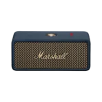Marshall Emberton III Portable Bluetooth Speaker MARSHALL SIGNATURE SOUND: Features Marshall signature sound with Dynamic Loudness that adjusts the tonal balance of the audio to ensure your music sounds brilliant at every volume. TRUE STEREOPHONIC: A unique form of multi-directional sound from Marshall. Experience superior spatial and binaural sound that flows around you and fills any space. 32+ HOURS OF PORTABLE PLAYTIME: Offers 32+ hours of portable playtime on a single charge, so you can keep listening all day and into the next. DUST AND WATERPROOF: With an IP67 dust and waterproof rating you can submerge it in 1 m (3 ft) of water for up to 30 minutes. BUILT-IN MICROPHONE: Comes with a built-in microphone, so that you can take calls completely hands-free. Details Emberton III's rugged design means you can throw it in the back seat of your car, take it on a cross-country ride, or hit the beach, completely stress free. While you’re busy living life to the fullest, you’ll also experience absolute 360° sound. Fastening strap not included. Designed and engineered in Sweden. Made in China. Features Tech Specs - Icon - Marshall Signature Sound Marshall signature sound: Perfectly balanced audio at every volume. Tech Specs - Icon - True Stereophonic True Stereophonic (360° sound): Superior spatial and binaural sound that flows around you. Tech Specs - Icon - Playtime (30+ hours) 32+ hours of portable playtime: Reliable playtime on a single charge. Tech Specs - Icon - Dust & waterproof (IP67) Dust and waterproof: IP67 rating allows it to be submerged in water for up to 30 minutes.* *at a depth of 1m (3ft) Tech Specs - Icon - Built-in microphone Built-in microphone: Simple hands-free talking. Tech Specs - Icon - Bluetooth LE Bluetooth LE Audio-Ready: Future-proofed for the latest connectivity possibilities. AUDIO SPECIFICATION Driver Type Dynamic Frequency range 65-20,000 Hz Drivers 2” 10 W full range 2 passive radiators Stereo/mono Stereo Maximum sound pressure level 90 dB SPL @ 1 m Cabinet principle Sealed with passive radiator POWER AMPLIFIERS 2X38 W Class D amplifier Close-up of two stacked black Marshall Emberton III portable speakers with the brass Marshall logo in the middle. CONTROLS AND CONNECTIVITY Wireless connectivity Bluetooth 5.3 LE Bluetooth range Up to 100 m in free field Top panel controls Multi-directional control jog On/Off button Bluetooth pairing button Battery indication PHYSICAL UNIT Weight 0.67 kg / 1.5 lb Width 160mm / 6.3" Height 68mm / 2.7" Depth 76.9 mm / 3" Water Resistance IP67* * with an IP67 dust and waterproof rating you can submerge it in 1 m (3 ft) of water for a period of up to 30 minutes. Colorways Black and Brass Cream Sage Midnight Blue Black and Silver Vintage Black Country of origin Designed and engineered in Sweden. Made in China. A black Marshall Emberton III portable speaker with a brass letter logo is centered against a plain dark background. A black Marshall Emberton III portable speaker with a textured surface and a brass control knob on top, set against a plain dark background. A black Marshall Emberton III portable speaker with a brass control knob, on a dark gray background. Battery Play time 32+ hours Quick Charging 20 minutes charge gives 6 hours of playtime Charging time 2 hours