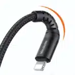 Mcdodo CA-226 USB to Lightning Cable Brand: Mcdodo Cable Type: USB to Lightning Cable Cable Length Options: 2 Length Options Available, as below: Model: CA-2260 Length @ 0.20m SKU @ 6921002622608 Model: CA-2261 Length @ 1.20m SKU @ 6921002622615 Cable Color: Black Cable Material: Nylon Braided Cable Other Features: PD fast charge @ Upgraded charging current Max 3A; USB 2.0 standard transmission speed; Strong strain relief design with nylon braided cable; Strong strain relief for bending protection; Safe charging, small resistance conduction, keep charging at low temperature and protect your devices; With premium chipset to control power voltage and data transmission efficiently; Strong and lasting cable casing; Compliant to the mobile charging device standards. It's safe to use.