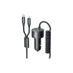Mcdodo CC-0370 120W Retractable Car Charger with USB-C & Lightning Cables