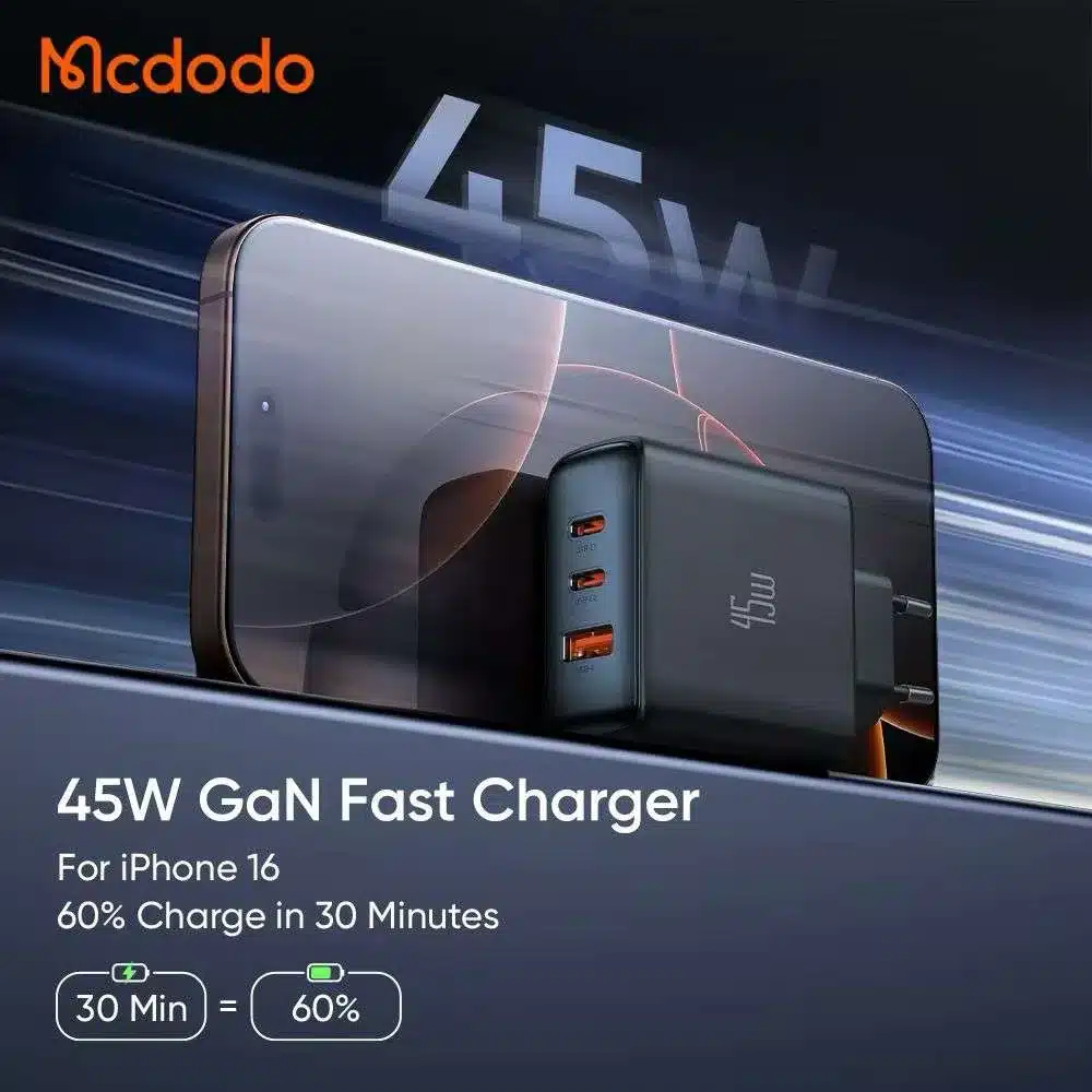 Mcdodo CH 4860 45W 3 Port Fast Charging Set 1
