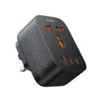 Mcdodo CP‐0810 UK Travel Plug Adapter with 3 USB Ports Series Name: G4 Series Product Name: UK Travel Plug Adapter with 3 USB Ports Material: Fireproof PC Input: AC 100-240V, 50/60Hz, 0.8A Rated Voltage: 250V Rated Current: 15A (Max.) Rated Power: 3750W (Max.) Output: Output: USB-C1/C2: 5V⎓3A, 9V⎓2.22A, 12V⎓1.67A, 20W Max. USB-A: 5V⎓3A, 9V⎓2A, 12V⎓1.5A, 18W Max. Total Power Output: 5V⎓3.1A, 15.5W 1) Type-C supports PD2.0, PD3.0, QC3.0, QC4.0, FCP, Apple 2.4A, Samsung AFC, BC1.2 2) USB-A supports QC2.0, QC3.0, FCP, SCP, Apple 2.4A, Samsung AFC, BC1.2 Product size: 76.2*55.2*69.5mm N.W.: 120g 1. Compatible with plugs over more countries and regions for adapting UK area using 2. Safe valve structure is especially important for the safety of children 3. Compact and lightweight