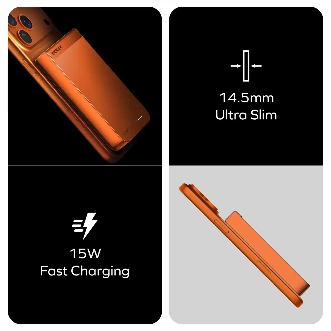 Momax 1 Power S.Pass 10000mAh Qi2 Magnetic Wireless Battery Pack 8