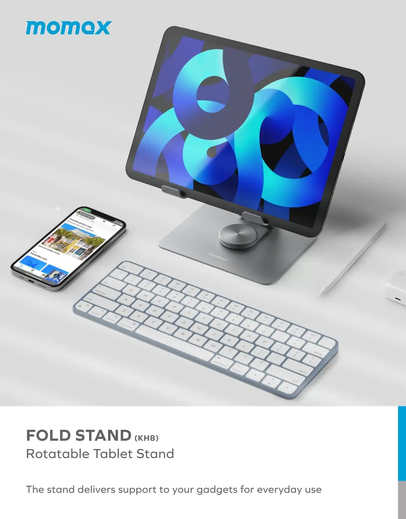 Momax KH8 Fold Stand Rotating Tablet Stand 4