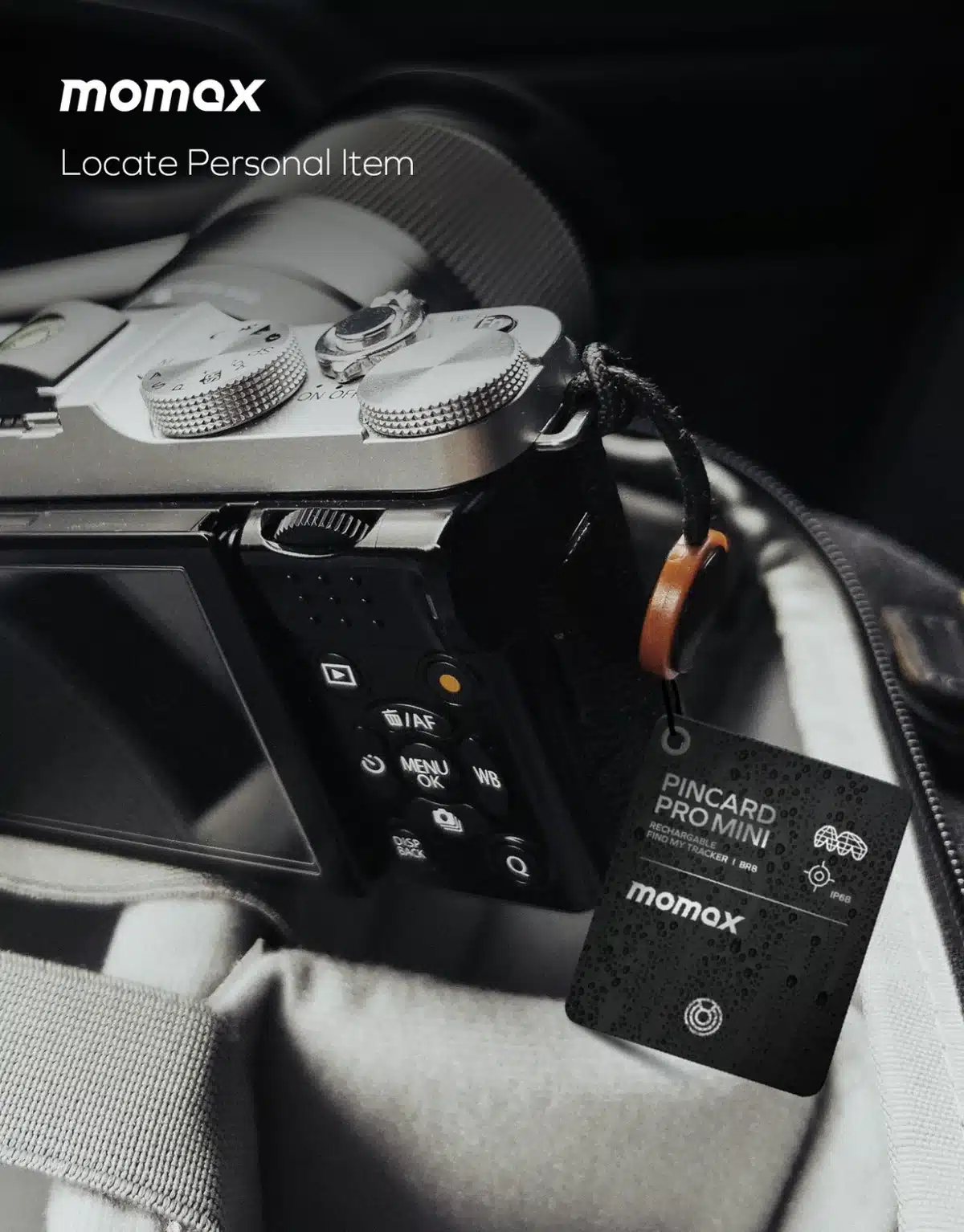 Momax PinCard Pro Mini Rechargeable Find My Tracker 2