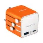 Momax UA29 1-World² 20W Universal 2-Port USB Travel Adapter Specifications: Rated input voltage range: 100-240V 50/60Hz Pin specifications: CN/TW/US; UK/EU/AU USB-C1 output: PD 20W USB-A1 output: 18W USB-C1 + A1 output: 5V 3A Safety certification: CE, FCC, RoHs Materials: Fire-resistant PC Dimensions: 50 x 55.5 x 54.3mm Weight: 105g SKU: UA29D, UA29W, UA29M GaN tech for efficient, powerful charging in a sleek design Compact design that fits seamlessly into any corner of your luggage Universal compatibility across 180+ countries Dual outputs with 1 x USB-C PD and 1 x USB-A to power multiple devices simultaneously Design patent pending, ensuring you charge with originality and style