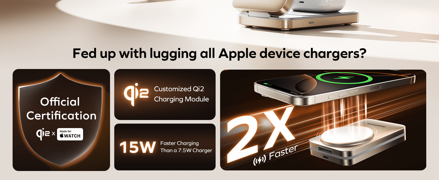 Momax UD36 1 Charge Q.Port 3 in 1 Foldable Magnetic Wireless Charging Stand 1