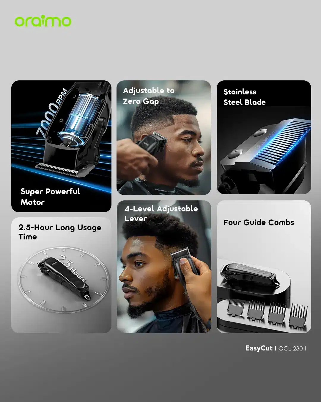 Oraimo EasyCut Super Powerful Adjustable Hair Clipper 5