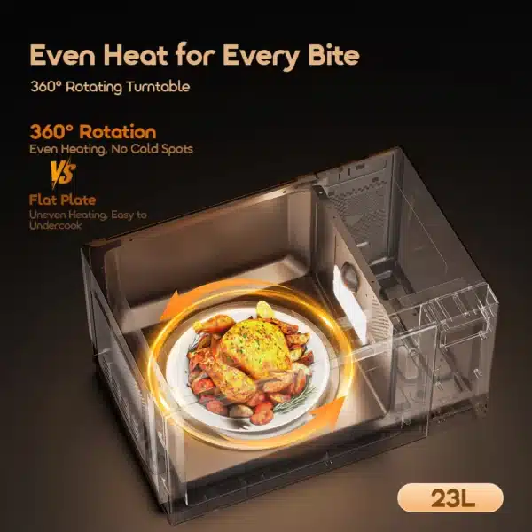 Oraimo InfiWave Lite 23L Energy-Saving Touchscreen Microwave Oven Product Parameter: Model: OMO-521A Material: ABS+Glass+Aluminized Steel Product Size: 462*333*265mm Rated Voltage: 220V-240V 50Hz/60Hz Rated input power :1150W Rated output power :700W Rated Capacity: 23L Useable volume:11.2L Noise: