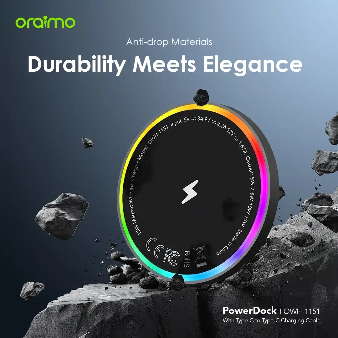 Oraimo PowerDock 15W Magnetic Wireless Charging Pad 2