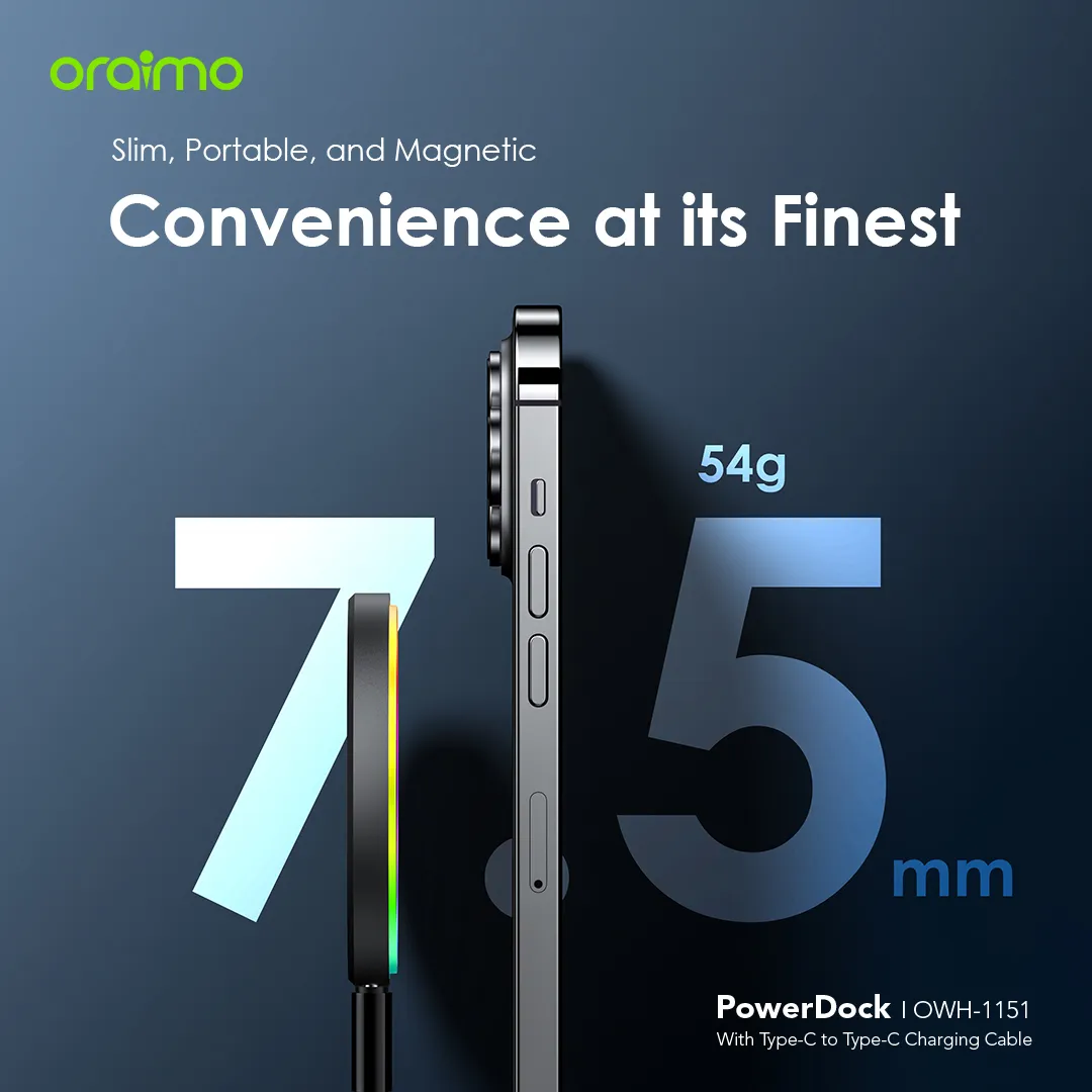 Oraimo PowerDock 15W Magnetic Wireless Charging Pad 4