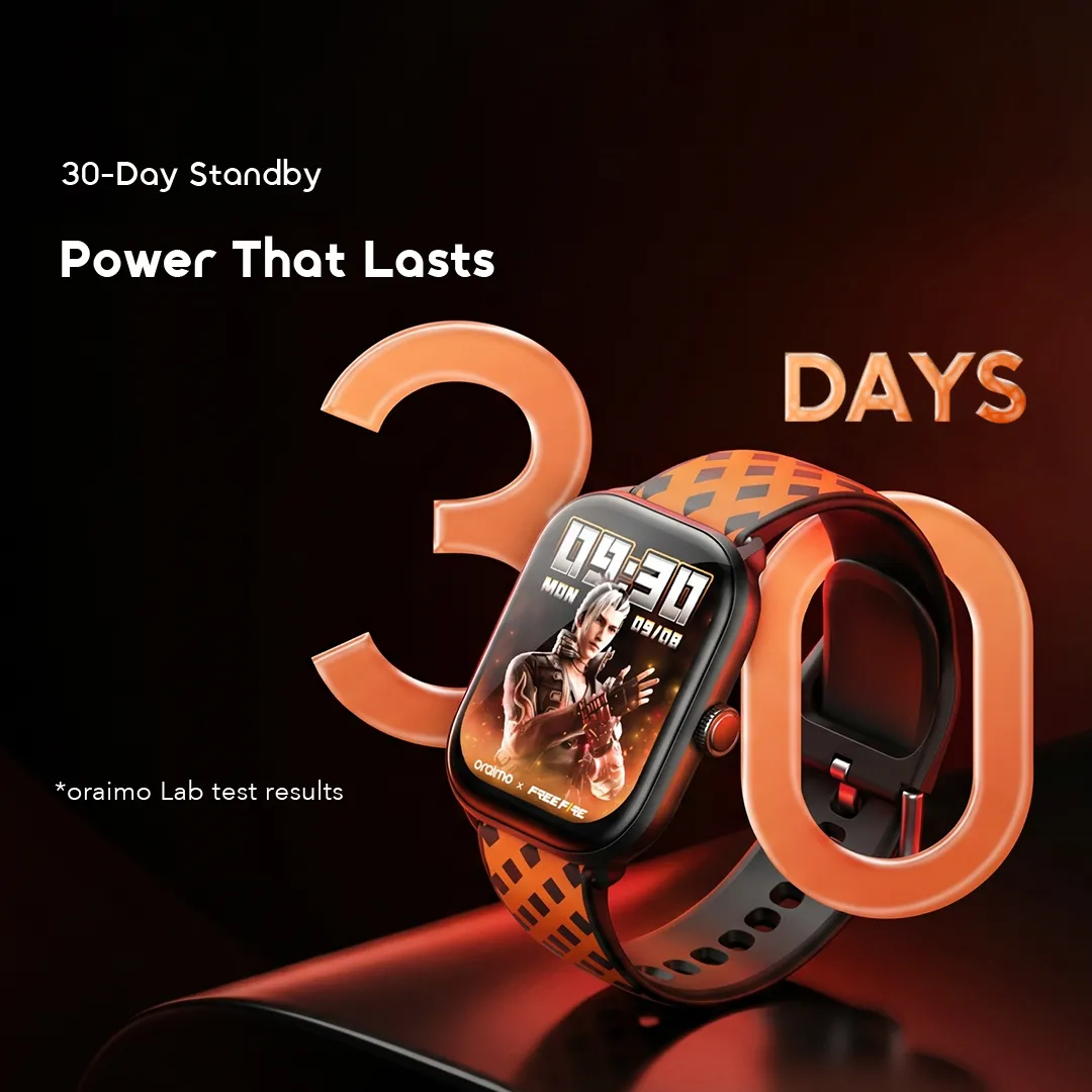 Oraimo Watch 6 HAYATO X Free Fire 2.01 HD Screen Smart Watch 3