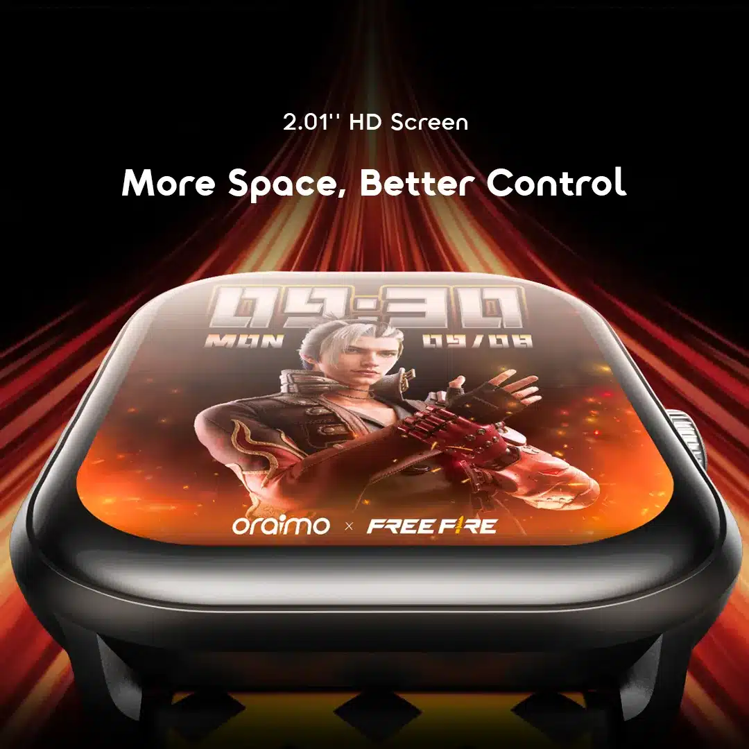 Oraimo Watch 6 HAYATO X Free Fire 2.01 HD Screen Smart Watch 4