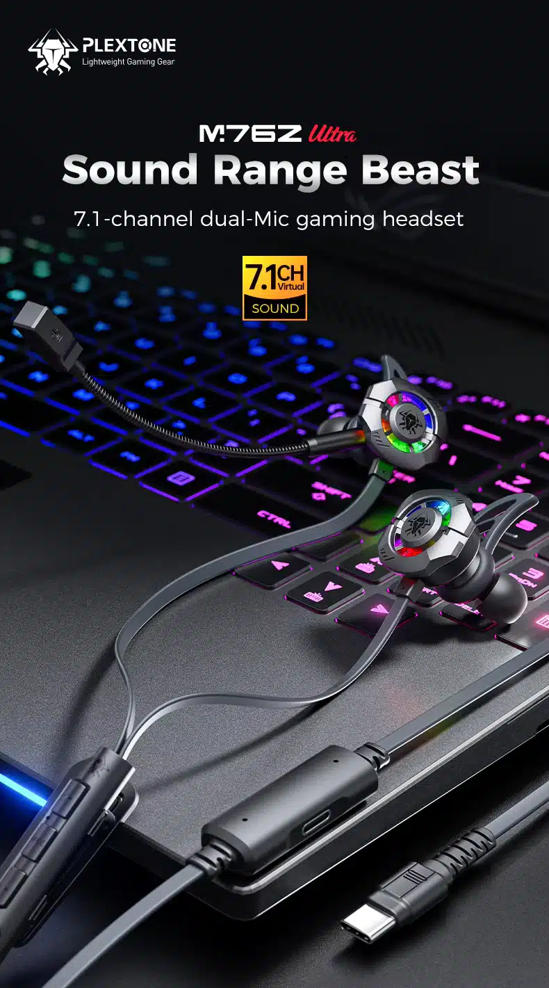 Plextone M762 Ultra 7.1 Channel Dual Mic Headset 2