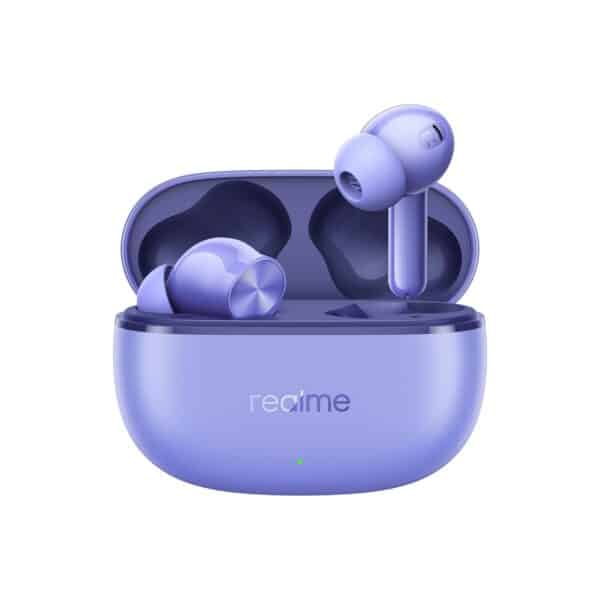 Realme Buds T200 Lite 12.4mm Dynamic Bass Driver 48 Hours Total Playback || 10mins Quick Charge for 5 Hrs Playback Low Latency IPX4 Water Resistance Dual Device Connection || Google Fast Pair Specs Product Name: realme Buds T200 Lite Color: Volt Blacle/ Storm Grey Charging Interface Type: Type-C Audio Codecs: 5BC/AAC Bluetooth Version: 5.4 Connection Range: $10m Sound Driver Size: 12.4mm Dynamic Bass Driver Dust & Water Resistance Rating: IPX4 Noise Cancelling Features: Dual-mic Al Deep Call Noise Cancellation Wired Charging Time: Type-C Wired Charging-to-full Time: 120 Minutes for a Full Charge (charging case earbuds) Battery Life: 7 Hours (Earbuds, 50% Volume, AAC Audio) 48 Hours (Earbuds + Charging Case, 50% Volume, AAC Audio) For the Charging Case to charge the Earbuds to Full: 120 Minutes for a Full Charge
