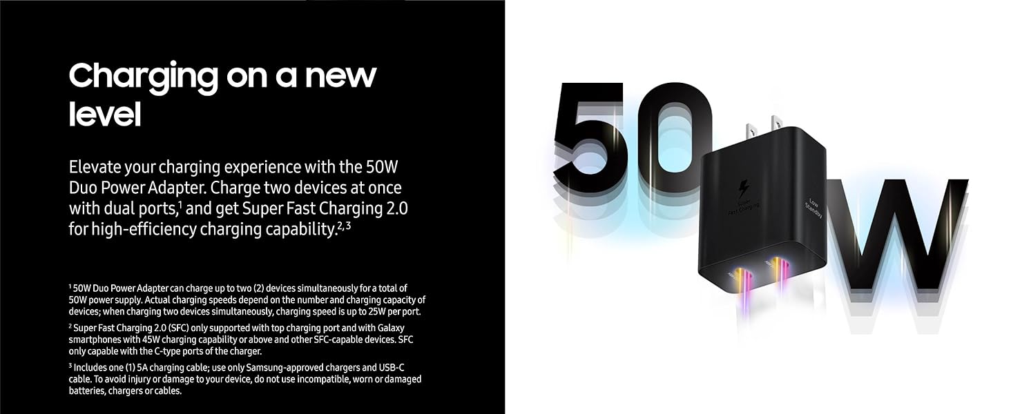 Samsung 50W Power Adapter Duo with USB C Cable 3