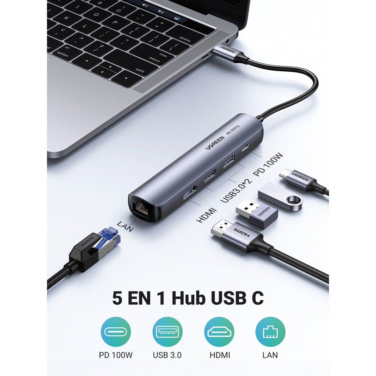 UGREEN CM418 10921 5 in 1 USB C Hub