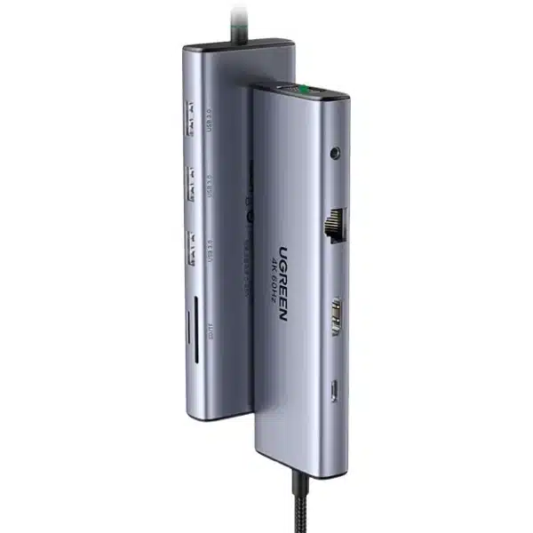 • **UGREEN CM498 (25043) 10-in-1 USB-C Hub** is a premium multifunction docking station designed to transform a single USB-C port into a complete workstation. Featuring dual HDMI outputs, VGA display support, high-speed USB connectivity, Gigabit Ethernet, SD/TF card readers, and 100W Power Delivery charging, the CM498 delivers exceptional versatility for professionals, content creators, students, and business users. Its aluminum alloy construction ensures durability and efficient heat dissipation, while plug-and-play compatibility makes it easy to connect with laptops, tablets, smartphones, and other USB-C devices. • **10-in-1 Expansion Design** provides multiple connectivity options for work, entertainment, and productivity. • **Dual HDMI and VGA Outputs** support multi-screen setups for enhanced multitasking and professional workflows. • **4K Ultra HD Display Support** delivers crystal-clear visuals with resolutions up to 4K@60Hz. • **High Refresh Rate Compatibility** supports 2K@120Hz, 1080P@240Hz, and other high-performance display modes. • **Multi-Monitor Productivity** allows external displays for presentations, content creation, and extended desktop environments. • **Gigabit Ethernet Port** provides stable and fast wired internet access with speeds up to 1000Mbps. • **100W Power Delivery Charging** supports fast charging for laptops, tablets, and compatible USB-C devices. • **High-Speed USB Connectivity** enables efficient file transfers and peripheral connections. • **Dual SD and TF Card Readers** offer quick access to photos, videos, and other storage media. • **iPhone 15 Series Compatibility** supports data transfer and external display projection for compatible devices. • **Plug-and-Play Operation** requires no additional drivers or software installation. • **Premium Aluminum Alloy Housing** improves durability while enhancing heat dissipation during intensive use. • **Wide Operating System Support** works seamlessly across Windows, macOS, Linux, Android, and iPadOS platforms. • **Compact Docking Solution** provides desktop-level connectivity in a portable design. --- ## **Specifications** ### **Product Name:** UGREEN CM498 10-in-1 USB-C Hub ### **Model:** • CM498 ### **SKU:** • 25043 ### **Brand:** • UGREEN --- ## **Port Configuration** ### **10-in-1 Connectivity Includes:** • 2 × HDMI Ports • 1 × VGA Port • Gigabit Ethernet Port • USB Ports • SD Card Reader • TF (MicroSD) Card Reader • USB-C Power Delivery Port ### **Connection Interface:** • USB Type-C --- ## **Display Output** ### **HDMI Resolution Support:** • Up to 4K @ 60Hz ### **High Refresh Rate Support:** • 4K @ 60Hz • 2K @ 120Hz • 1080P @ 240Hz ### **Video Features:** • Dual HDMI Output • VGA Output • Multi-Screen Expansion • External Display Projection • Extended Desktop Support ### **Suitable Applications:** • Office Presentations • Video Editing • Content Creation • Entertainment • Gaming --- ## **Network Connectivity** ### **Ethernet Port:** • RJ45 Gigabit LAN ### **Network Speed:** • Up to 1000Mbps ### **Benefits:** • Stable Internet Connection • Faster Downloads • Reduced Latency • Reliable Video Conferencing --- ## **Charging** ### **Power Delivery Standard:** • USB-C PD Fast Charging ### **Maximum Power Input:** • Up to 100W ### **Features:** • Laptop Charging • Tablet Charging • Continuous Device Power Supply --- ## **Data Transfer** ### **USB Connectivity:** • Multiple USB Expansion Ports ### **Functions:** • Peripheral Connectivity • High-Speed Data Transfer • External Storage Support ### **Compatible Devices:** • Keyboard • Mouse • USB Flash Drive • External Storage Devices • Printers --- ## **Memory Card Support** ### **Card Reader Slots:** • SD Card Slot • TF (MicroSD) Card Slot ### **Benefits:** • Quick Media Access • Easy Photo Transfer • Video Backup Support --- ## **Design & Build** ### **Housing Material:** • Aluminum Alloy ### **Advantages:** • Efficient Heat Dissipation • Enhanced Durability • Premium Appearance • Lightweight Construction ### **Cable Length:** • 20 cm Integrated Cable --- ## **Compatibility** ### **Operating Systems:** • Windows • macOS • Linux • Android • iPadOS ### **Compatible Devices:** • USB-C Laptops • MacBooks • Windows Ultrabooks • Android Tablets • iPad Models with USB-C • iPhone 15 Series • Other USB-C Devices --- ## **Package Contents** • 1 × UGREEN CM498 10-in-1 USB-C Hub • 1 × Integrated 20cm USB-C Cable • Retail Packaging --- ## **Features** • 10-in-1 USB-C Docking Station • Dual HDMI Outputs • VGA Display Output • 4K@60Hz Video Support • High Refresh Rate Compatibility • Gigabit Ethernet Connection • 100W Power Delivery Charging • SD & TF Card Readers • Multi-Screen Expansion • Plug-and-Play Operation • Aluminum Alloy Construction • iPhone 15 Projection Support • Wide OS Compatibility • Compact and Portable Design --- ## **Q&A** ### **Q1: How many ports does the UGREEN CM498 provide?** • The hub features a comprehensive 10-in-1 design with display, networking, charging, USB, and card reader functions. ### **Q2: Does the hub support 4K displays?** • Yes, it supports HDMI output resolutions up to 4K at 60Hz. ### **Q3: Can I connect multiple monitors?** • Yes, the hub features dual HDMI ports and a VGA port for multi-display setups. ### **Q4: Does it support high refresh rates?** • Yes, it supports display modes including 2K@120Hz and 1080P@240Hz on compatible devices and displays. ### **Q5: What is the maximum charging power supported?** • The USB-C Power Delivery port supports charging up to 100W. ### **Q6: Does it include wired internet connectivity?** • Yes, the built-in Gigabit Ethernet port supports network speeds up to 1000Mbps. ### **Q7: Can I use SD and TF cards with the hub?** • Yes, the hub includes dedicated SD and TF card reader slots for convenient media access. ### **Q8: Is driver installation required?** • No, the hub supports plug-and-play functionality across supported operating systems. ### **Q9: Is the hub compatible with iPhone 15 models?** • Yes, it supports compatible iPhone 15 series devices for data transfer and display projection. ### **Q10: What material is used for the hub's construction?** • The CM498 features a premium aluminum alloy housing that improves durability and heat dissipation.
