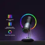 UGREEN CM769 (35629) Desktop Microphone Exceptional Sound Quality: UGREEN microphone supports up to 96KHz/24bit, and advanced DSP noise reduction algorithm combined with cardioid microphone for focused audio capture, delivering an immersive recording experience and crystal-clear vocals. Note: The distance from the Mic is within 3.3ft during audio input to ensure sound quality Dynamic RGB Lights: The microphone for pc has 7 RGB lighting modes, including a dynamic effect, 5 single colors, and a rainbow colors effect, adding a unique atmosphere to your recording environment. Whether you're streaming live or recording videos, these lighting effects create stunning visual effects that enhance the viewer's experience Convenient Control Design: Equipped with a function key to switch microphone /headphone/RGB lights modes, an gain control knob for volume/RGB effects, and a top mute button to manage audio quickly. You can quickly adjust volume, switch lighting effects, or one-touch mute Ideal for Streaming and Gaming: The computer microphone with a headphone jack has no latency when monitoring your audio, providing a better gaming experience or recording video creation. Plug and play, no driver is required. Note: The microphone doesn't support the speaker Wide Compatibility: This microphone is compatible with computers, PC, PS4/PS5, Swithc/iPhone 15/16(require a USB C to C data cable), Mac, Windows, iOS, and platforms like YouTube and Zoom. The standing desktop microphone is suitable for a home studio. Additionally, it features a standard 3/8 thread interface at the bottom for stand connection (stand not included), offering more usage options Brand UGREEN Model Name CM769 sku 35629 Connectivity Technology USB Connector Type 3.5 mm Jack, USB Type-C Special Feature 96KHz/24bit, Adjustable Gain Control Knob, Mute Function, RGB Lights, Volume Control Compatible Devices Gaming Console/PS5/Switch, Laptop, Mac Book Air, iPad Pro 2018/iPad Pro 2020/iPad air/iPad mini Series, iPhone 16 Series/Samsung/HuaweiGaming Console/PS5/Switch, Laptop, Mac Book Air, iPad Pro 2018/iPad Pro 2020/iPad air/iPad mini Series, iPhone 16 Series/Samsung/Huawei Color Black Included Components 1x 6.6FT USB A to C Cable, 1x Microphone Polar Pattern Unidirectional