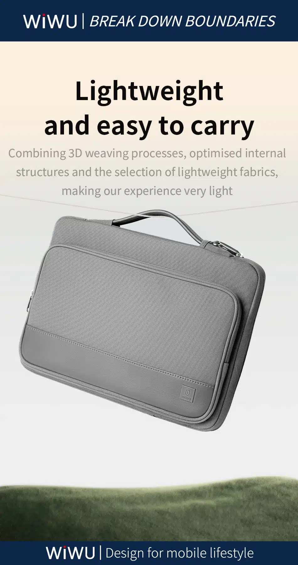 WiWU Cozy Classic Waterproof Polyester Laptop Sleeve 4