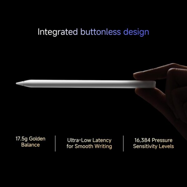 Xiaomi Focus Pen Pro 2508DMP70G Pen down, brilliance on *Xiaomi Focus Pen Pro is compatible with Xiaomi Pad 6S Pro 12.4, Xiaomi Pad 7 Series, and Xiaomi Pad 8 Series. Integrated buttonless design The sleek, button-free body with a clean, minimalist design and a golden weight balance ensures a comfortable grip. Every keystroke is smooth, precise and satisfying. 17.5g golden balance1 Smooth, effortless writing without the fatigue. Ultra-low latency for smooth writing Millisecond-level responsiveness ensures smooth and uninterrupted writing. 16,384 pressure sensitivity levels Even the lightest touch leaves a clear mark, with seamless transitions between strokes. 1. 17.5g is the theoretical design value. Please refer to the actual product. Innovative interactions that are effortlessly intuitive Vibration feedback replaces buttons for a smoother, more intuitive experience. Gesture controls include gentle pinch, double press and slide. Gentle pinch2 Within the Mi Canvas app, lightly pinch the pen to trigger up to four shortcut functions, such as switching between brush and eraser, showing colour wheel, or brush settings. Haptic feedback2 A custom haptic motor delivers clear, precise haptics for every gesture. Each interaction is met with an instant, intuitive response. Hover preview2 In the Mi Canvas app, the pen tip hovering above the screen previews position, brush colour, thickness and shape. Double press2 In the Mi Canvas app, switch tools, brushes, erasers, or colours as you please with a quick double-tap. Slide up/down2 In the Mi Canvas app, simply slide up or down on the pen to increase or decrease brush thickness. Pen rotation2 Rotate the pen in the Mi Canvas app to control stroke direction and create personalised styles. 2. Gentle pinch, haptic feedback, hover preview, double press, slide up/down and pen rotation require adjustment in the settings before use. Every stroke is a work of art Flexible nib that is gentle on the screen The flexible nib moves smoothly and stably without scratching the screen. Strong magnetic hold Secure attachment ensures the pen stays in place when not in use. 100mAh battery capacity The extended battery life keeps your pen powered, so you never miss a moment of inspiration. Five adjustable pressure settings Choose a pressure level that suits you. The more you create, the more it feels like an extension of you. Write with screen off3 Tap the screen with the pen while the tablet is asleep to instantly launch Mi Canvas. Scribe4 Write freely in app input fields — supporting letters, numbers and punctuation — just like you would on paper. 3. "Write with screen off" requires enabling. Go to Settings - Stylus & keyboard - Write with screen off and turn on the feature. 4. "Scribe" requires enabling. Go to Settings - Stylus & keyboard - Scribe and turn on the feature. Extensive third-party application support Powered by the new Xiaomi stylus engine, the pen supports a wide range of third-party annotation, drawing and note-taking apps, ensuring a consistent and high-quality writing experience. Specifications Model 2508DMP70G Compatible models Xiaomi Pad 6S Pro 12.4, Xiaomi Pad 7 Series, Xiaomi Pad 8 Series Pen length 160*8.8mm Weight 17.5g Pressure sensitivity 16,384-level Touch sampling rate 240Hz