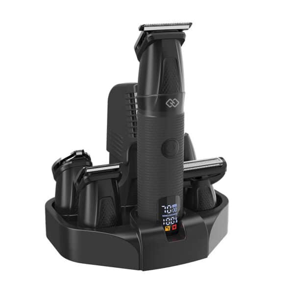 • **Xiaomi Huanxing EC106 Multifunctional Hair Clipper Set** is an all-in-one professional grooming solution designed for haircuts, beard trimming, body grooming, nose hair trimming, and personal care. Featuring multiple interchangeable trimming heads, cordless operation, Type-C charging, and a convenient charging base, the EC106 provides a complete grooming experience for the entire family. Its washable design, digital display, and precision trimming accessories make it ideal for maintaining a clean and polished appearance from head to toe. • **All-in-One Grooming System** includes multiple interchangeable heads for hair cutting, beard styling, body grooming, nose hair trimming, ear hair trimming, and precision detailing. • **Professional T-Blade Hair Clipper** delivers sharp and precise cutting performance for haircuts, beard shaping, and edge detailing. • **Dedicated Body Grooming Head** is designed for safe and comfortable body hair maintenance across various areas. • **Precision Trimming Attachment** allows detailed grooming for sideburns, mustaches, neckline shaping, and fine touch-ups. • **Nose & Ear Hair Trimmer** provides safe and efficient trimming of unwanted nose and ear hair. • **Cordless Rechargeable Operation** offers freedom of movement without cable restrictions during grooming sessions. • **Type-C Fast Charging Support** provides convenient charging using modern USB-C cables and adapters. • **Charging Dock Included** keeps the device organized while serving as a convenient charging station. • **LED Digital Display** clearly shows battery status and operating information for improved usability. • **Washable Blade System** allows easy cleaning and maintenance, promoting hygiene after every use. • **Multiple Guide Combs Included** help achieve consistent cutting lengths for various hairstyles and grooming preferences. • **Suitable for Full-Body Grooming** supports facial hair, head hair, body hair, armpit hair, leg hair, and personal grooming needs. --- **Specifications** **Product Name:** Xiaomi Huanxing EC106 Multifunctional Hair Clipper Set **Model:** • EC106 **Brand:** • Huanxing (Xiaomi Ecosystem Product) **Product Type:** • Multifunctional Hair Clipper & Grooming Kit **Charging Method:** • Type-C Charging • Charging Base/Dock Charging **Operation Type:** • Cordless Rechargeable **Display:** • LED Digital Display **Cleaning:** • Washable Blade System **Main Attachments Included:** • T-Blade Hair Clipper Head • U-Shaped Blade Attachment • Precision Blade Attachment • Body Grooming Blade Attachment • Nose & Ear Trimmer Attachment • Body Hair Trimmer Attachment **Guide Combs Included:** • 1–6mm Adjustable Comb • 7–12mm Adjustable Comb • 3mm Guide Comb • 5mm Guide Comb • 7mm Guide Comb **Material:** • ABS Plastic • Stainless Steel Cutting Blades **Suitable For:** • Haircuts • Beard trimming • Mustache styling • Body grooming • Nose hair trimming • Ear hair trimming • Armpit hair grooming • Leg hair grooming • Personal area grooming **Functions:** • Hair clipping • Beard trimming • Precision detailing • Body hair grooming • Nose hair trimming • Ear hair trimming • Cordless operation • Digital battery monitoring • Type-C charging • Dock charging • Washable blade cleaning • Multi-length cutting support --- **Q&A** **Q1: What grooming tasks can the EC106 perform?** It can handle haircuts, beard trimming, body grooming, nose hair trimming, ear hair trimming, and precision detailing. **Q2: Is the Xiaomi Huanxing EC106 rechargeable?** Yes, it features cordless rechargeable operation with Type-C charging support. **Q3: Does it include a charging base?** Yes, the package includes a charging dock for convenient charging and storage. **Q4: Can it be used for body grooming?** Yes, dedicated body grooming attachments are included for full-body grooming. **Q5: Is it suitable for beard trimming?** Yes, it includes precision and T-blade attachments specifically designed for beard styling and shaping. **Q6: Can I trim nose and ear hair with it?** Yes, it comes with a dedicated nose and ear trimmer attachment. **Q7: Does it have adjustable cutting lengths?** Yes, multiple guide combs are included to provide various cutting lengths. **Q8: Is the blade washable?** Yes, the blade system can be rinsed for easy cleaning and hygiene. **Q9: Does it have a battery display?** Yes, it features an LED digital display showing battery information and operating status. **Q10: Is it suitable for the whole family?** Yes, the multifunctional design makes it suitable for haircuts and grooming needs for different family members.